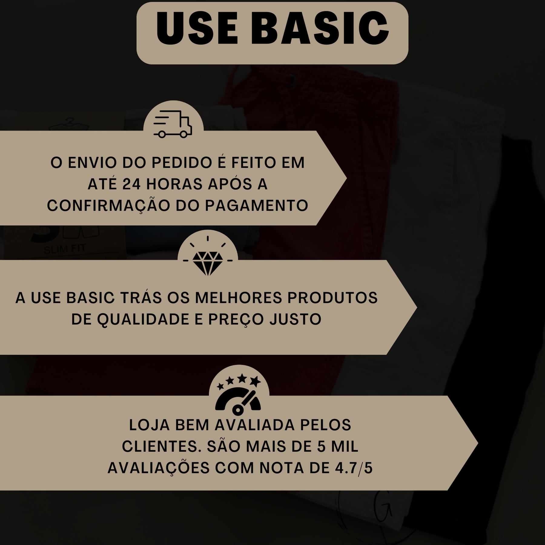 KIT 3 CAMISETA EGIPCIA