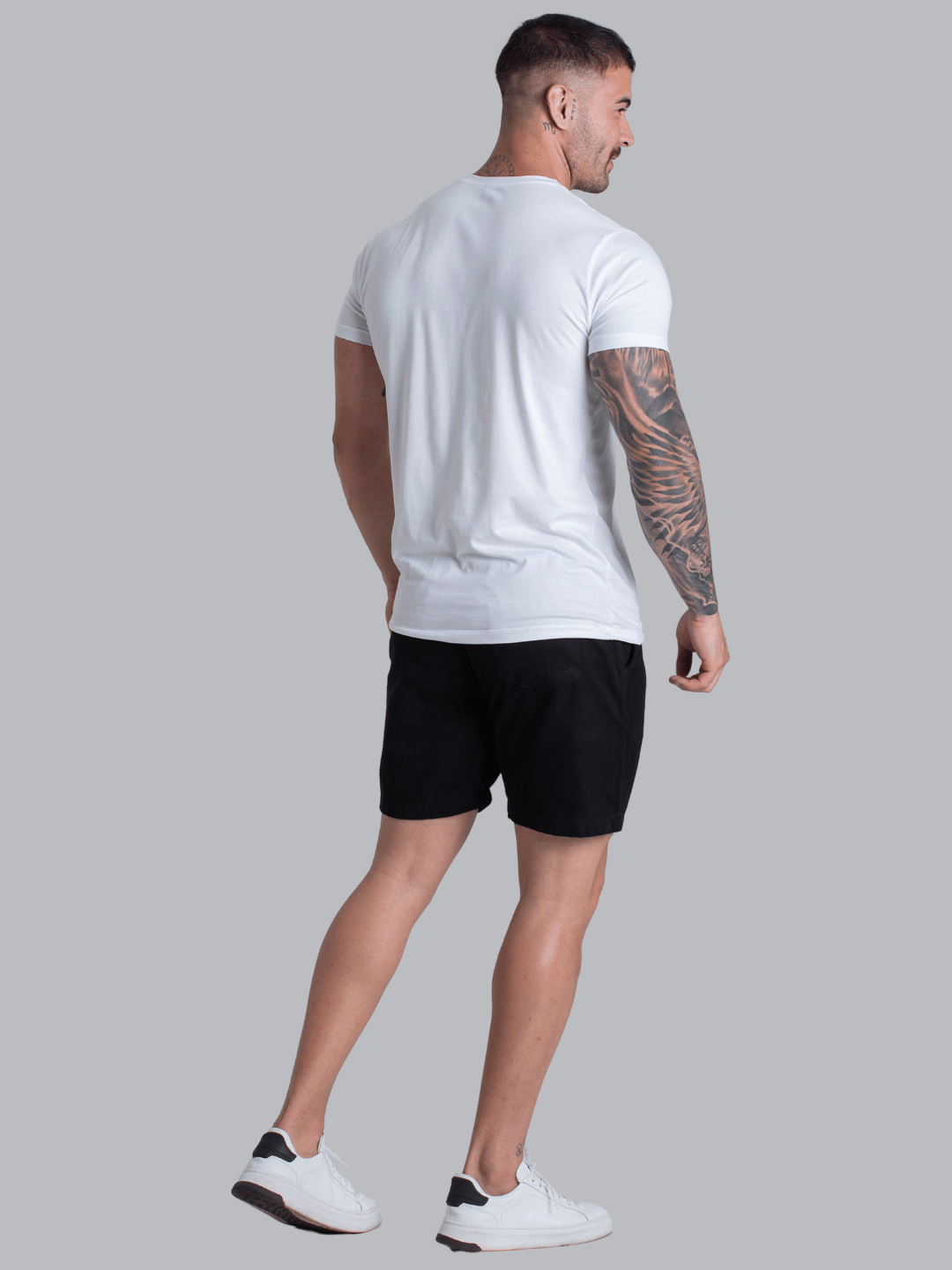 Short Masculino Preto Sarja Colorido Mauricinho Bermuda Curta