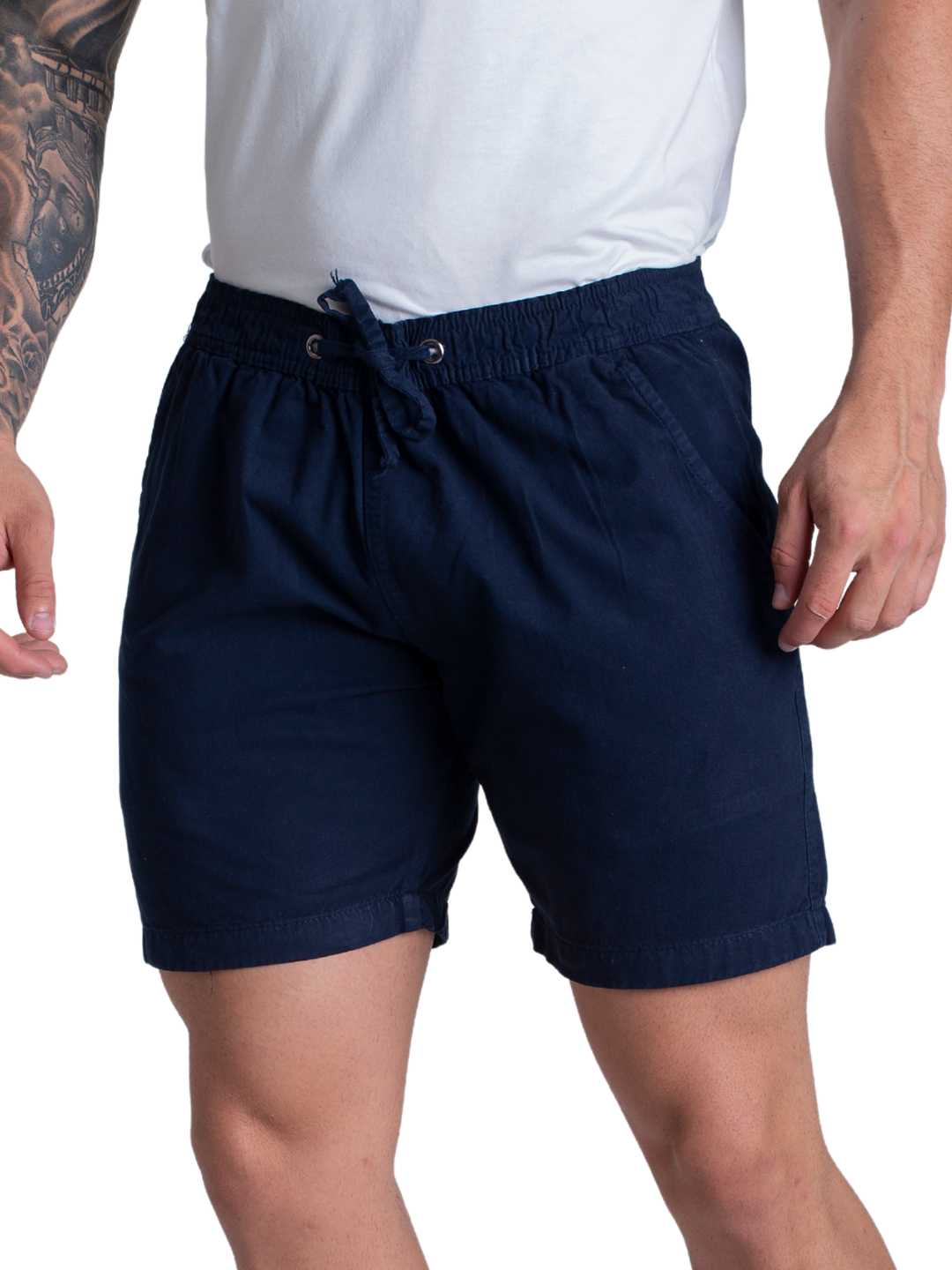 Short Masculino Azul Marinho Mauricinho Sarja Bermuda Curta Masculina