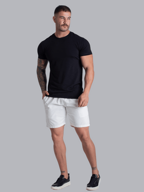 Bermuda Mauricinho Off White Masculina Sarja 100% Algodão Short Brim