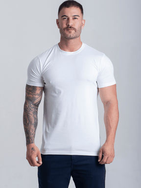 Camiseta Branca Com Elastano Algodao Egípcio Original