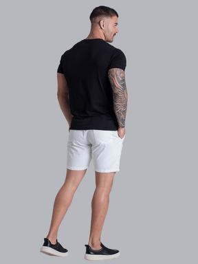 Bermuda Mauricinho Off White Masculina Sarja 100% Algodão Short Brim