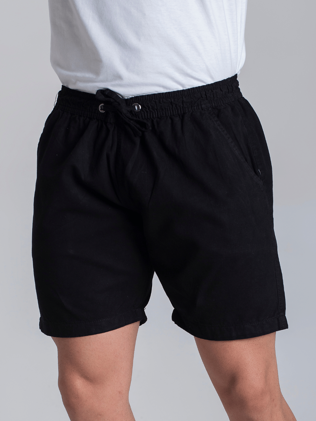 Short Masculino Preto Sarja Colorido Mauricinho Bermuda Curta