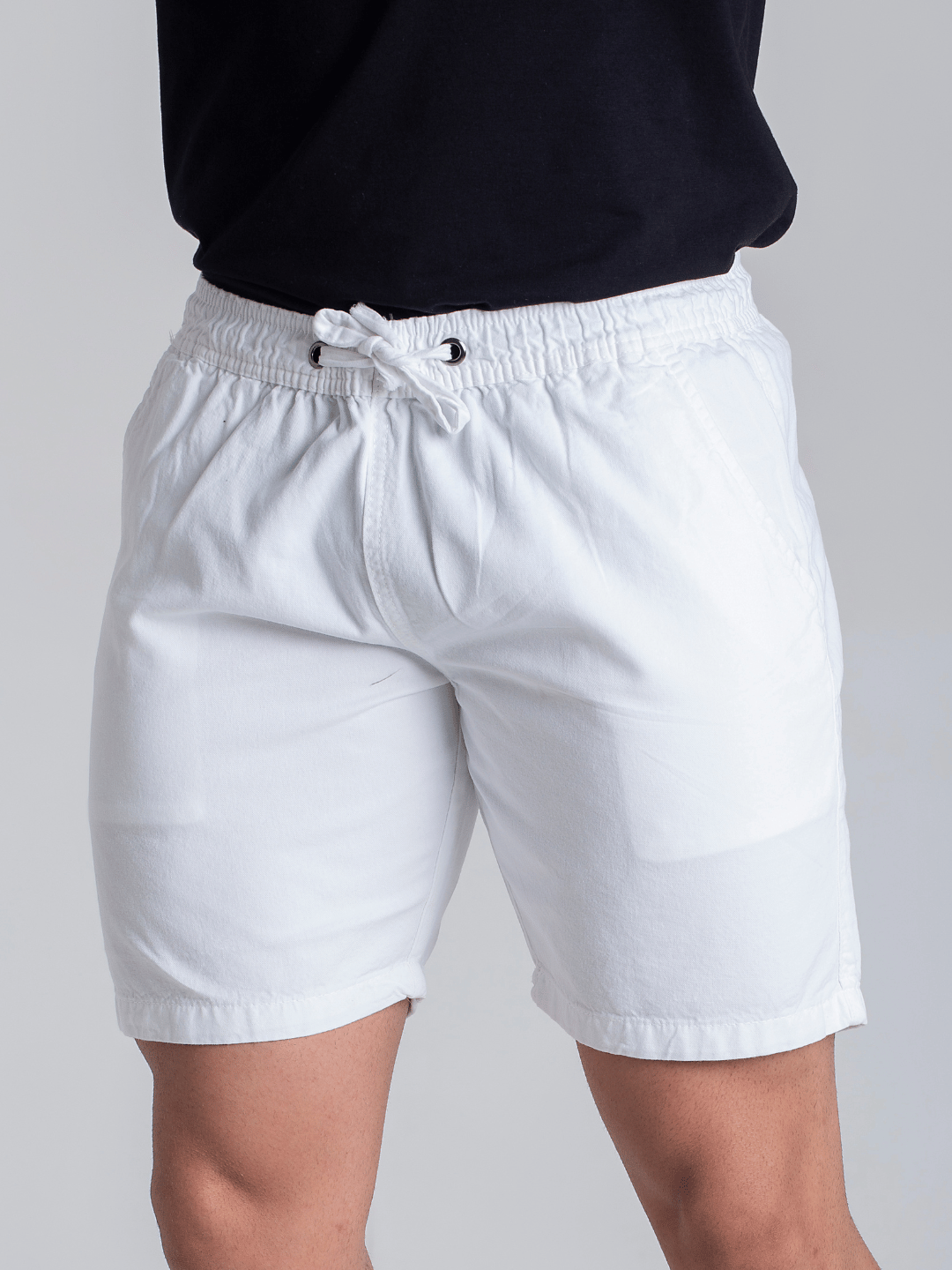 Short Sarja Casual Branco Masculino Bermuda Masculina