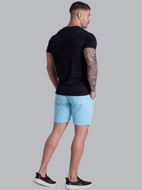 Short Azul Bebê Mauricinho Sarja Brim Bermuda Masculina